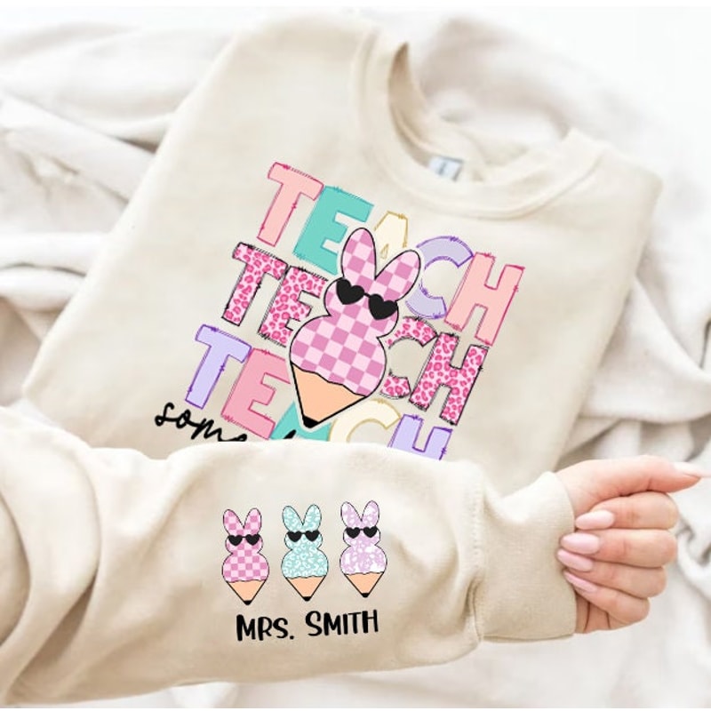 Teaching Some Bunnies Png, Teaching My Favorite Peeps PNG, Custom Teacher Easter Png, Easter Bunny Png, Retro Easter Png, Easter Design.jpg