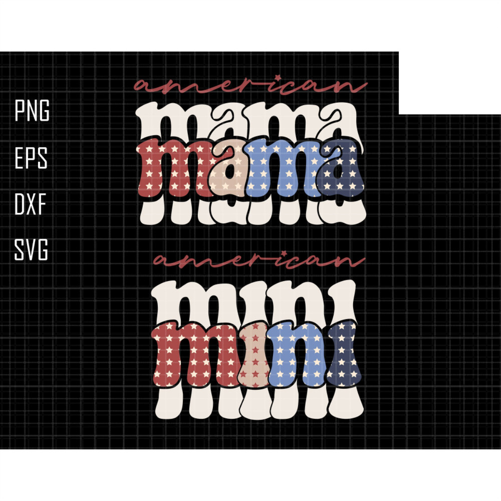 American Mama Mini Svg, Mini Svg, Mama Svg, Patriotic Svg, American Mini Svg, 4th of July, American Mom, Mama Stars Tripes, Red White Blue.jpg