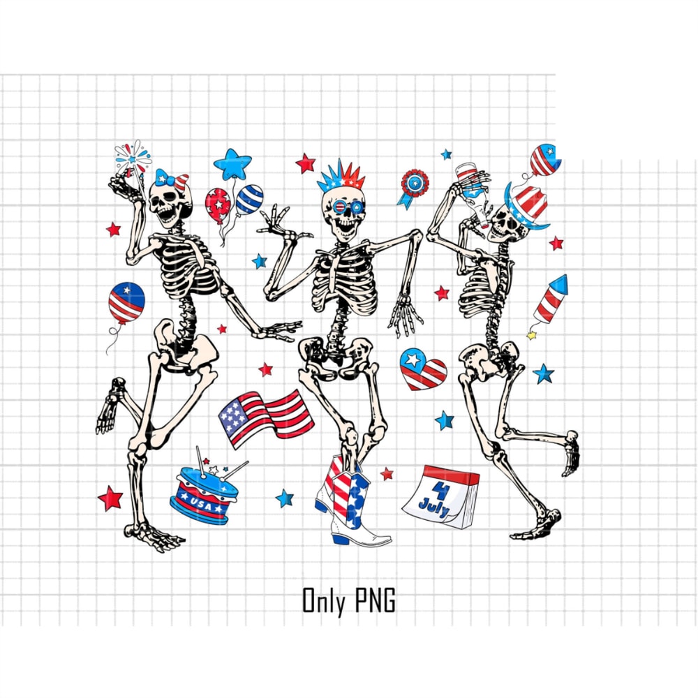 Dance skeleton 4th Of July Png, Party In USA Png, Funny 4th Of July png, Dancing skeleton png, Retro 4th of july, patriotic png, America png.jpg