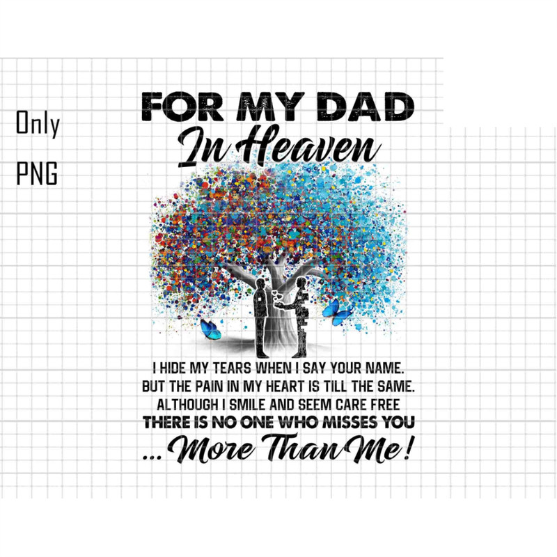 For My Dad In Heaven Png, Dad Sublimation png, Dad In Heaven Png, In Loving Memory Png, My Dad Is An Angel png, Memorial Quote, Miss My Dad.jpg