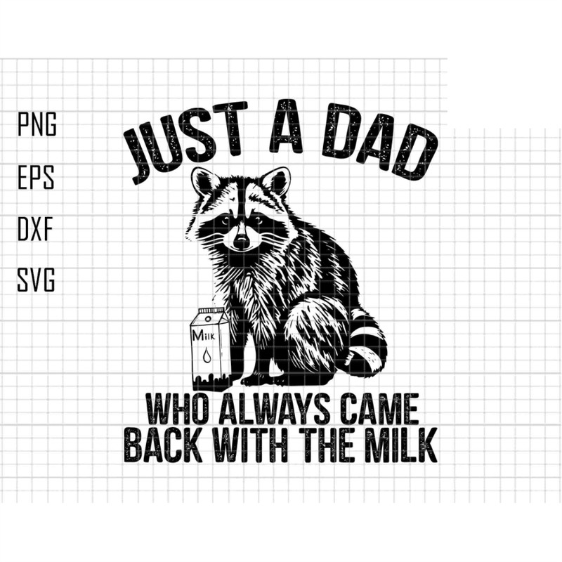 Just A Dad Who Always Came Back With The Milk Svg, Funny Dad Svg, Raccoon Dad Svg, Raccoon Lovers Svg, Humor Dad Svg, Gift From Wife,Dad Svg.jpg