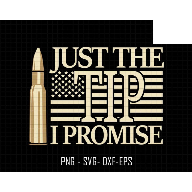 Just The Tip I Promise SVG PNG, American Flag Svg, 2nd Amendment Svg, 2nd That Svg, Gun Svg, Gun Lover Svg, Gun Rights Svg, Us Military Svg.jpg