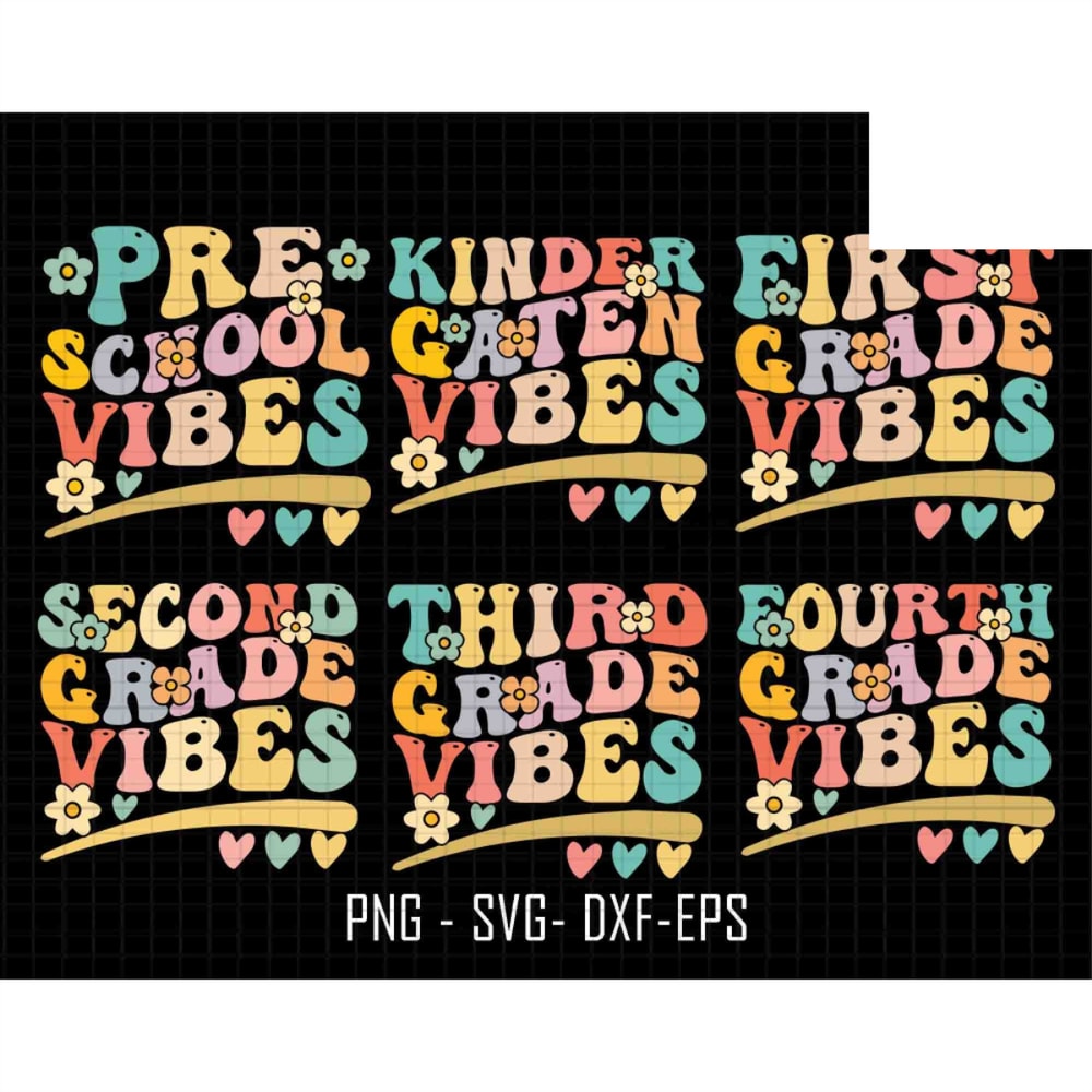 School Grade Svg Bundle, Happy First Grade Svg, Back To School Bundle, Kindergarten Pre, Digital Download, Teacher Quote, Digital Clip Art.jpg