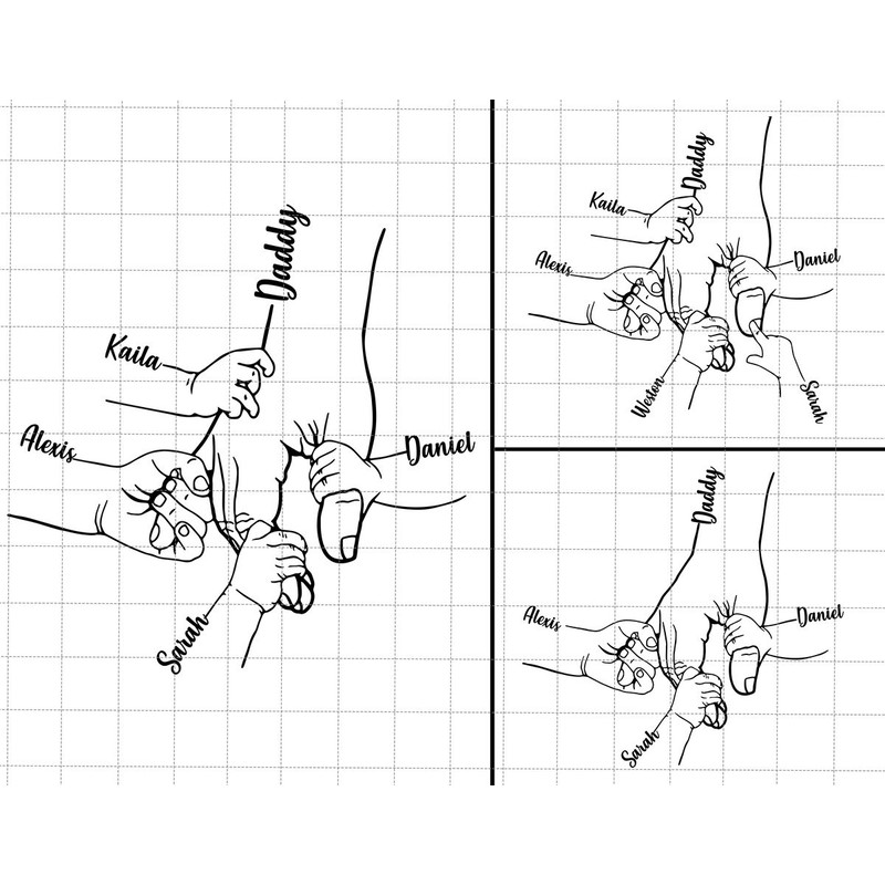 Personalized Daddy Fist Bump Set Up to 8 Hands, Baby Toddler Kid Papa Fist Bump, Family SVG, Father's Day Design, Father's Day Gift,Dad Hand.jpg