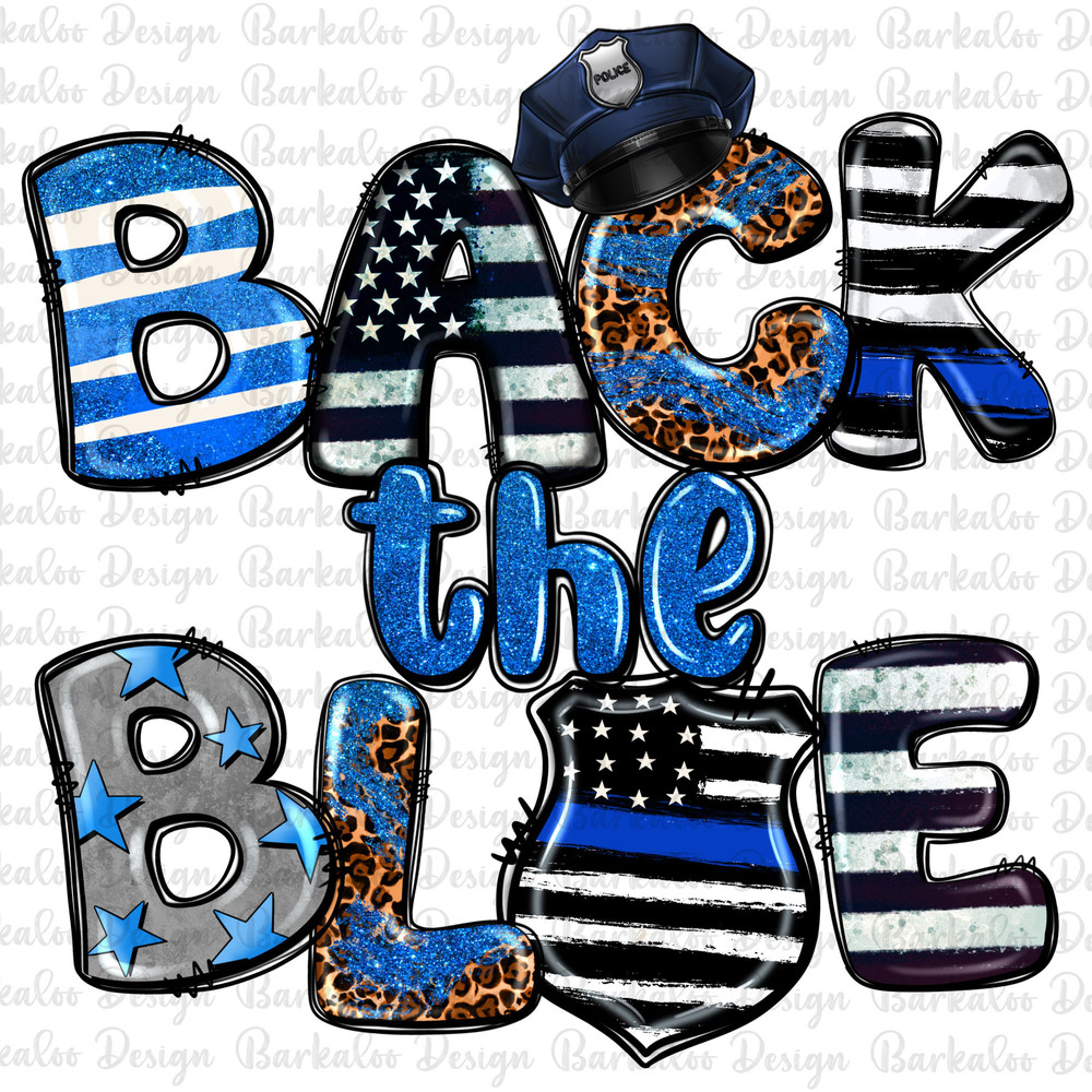 Back the blue png sublimation design download, police png, police life png, police rosette png, sublimate designs download.jpg