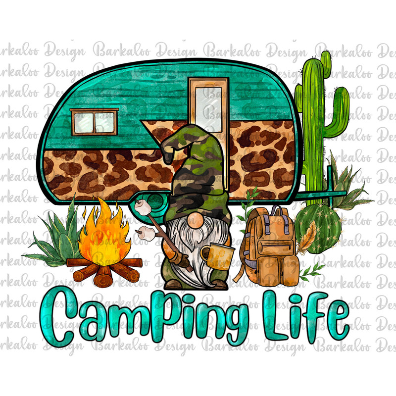Camping Life Caravan And Gnome Png, Campfire Png,Camp Life Sublimation Png,Camping Sublimation,Camping Clipart,Leopard Caravan,Camping Gnome.jpg