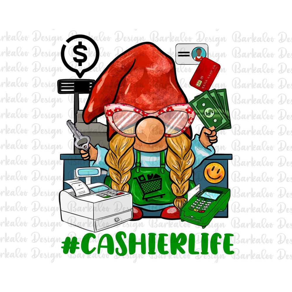 Cashier Life Gnome Png Sublimation Design, Hand Drawn Gnome Png, Gnome Clipart, Cashier Gnome Png, Cashier Png, Cashier Life Png Download.jpg