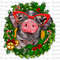 Christmas Pig Png Sublimation Design, Christmas Png, Merry Christmas Png, Christmas Pig Png, Christmas Pig Wreath Png, Digital Download.jpg