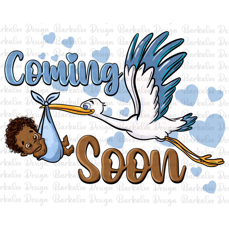 Coming Soon Stork With Black Baby Boy Png Sublimation Design, Stork Baby Boy Delivery Png, Afro Baby Boy Png, Afro Baby Png,Digital Download.jpg