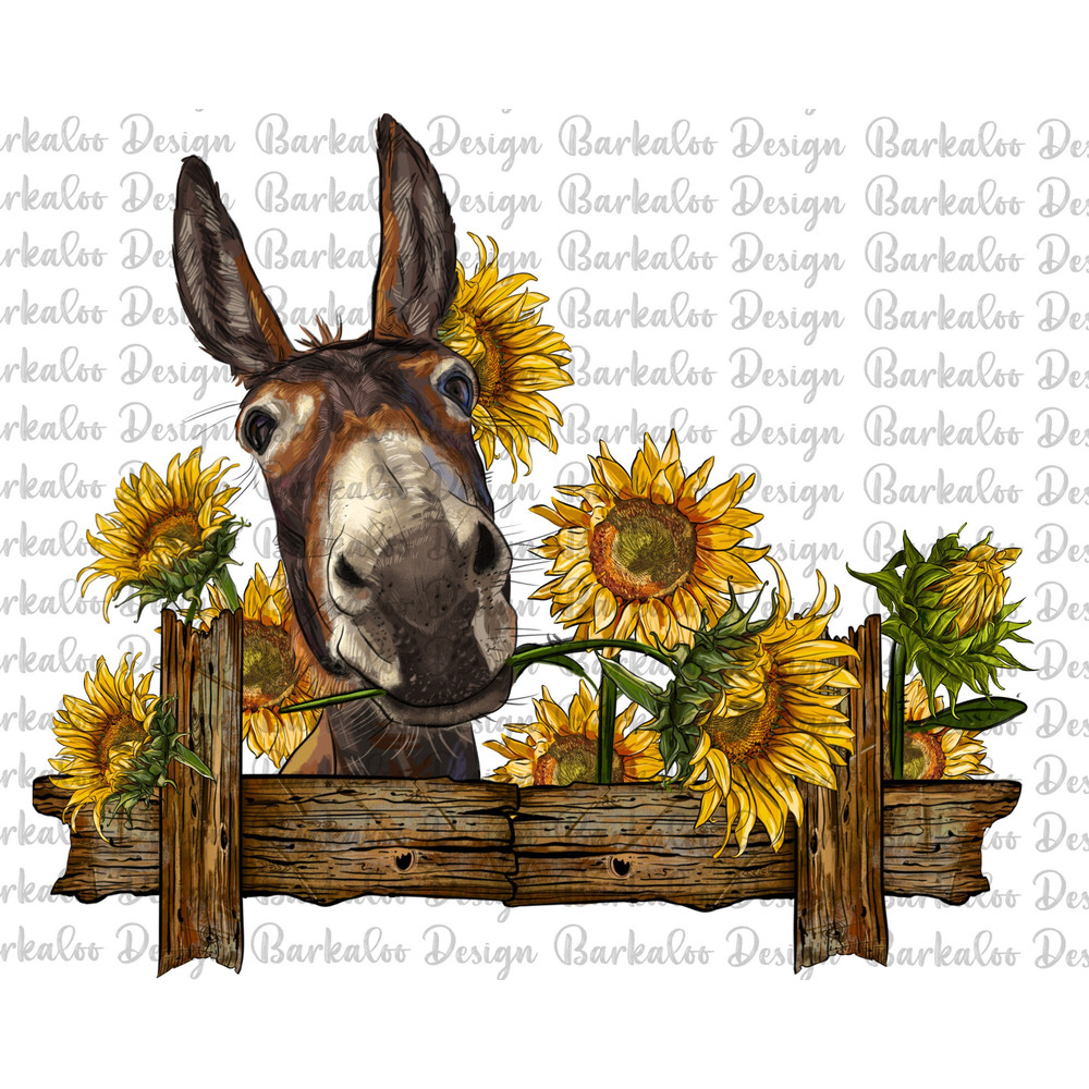 Donkey With Sunflowers Png Sublimation Design, Donkey Png, Farm Animals Png, Farm Png, Farm Donkey Png,Animal Design Png, Digital Download.jpg