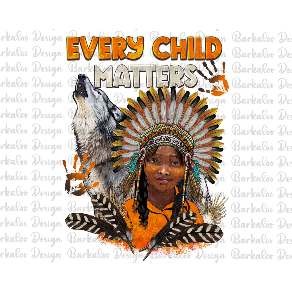 Every Child Matters Child And Wolf Png Sublimation Design, Orange Day Png, Children School Png, Every Child Matters Png, Digital Download.jpg