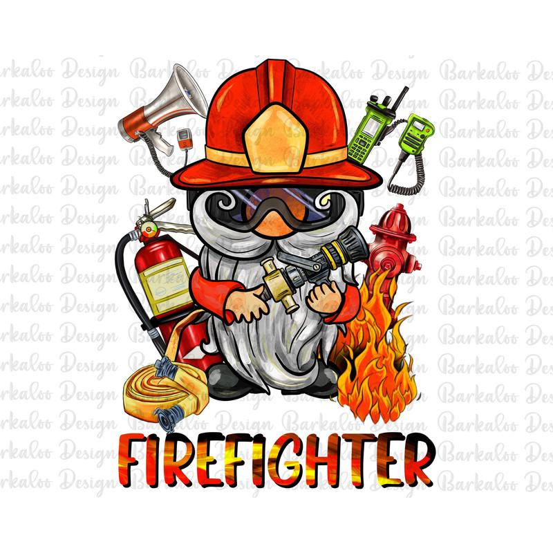 Firefighter Gnome Png Sublimation Design, Hand Drawn Gnome Png, Gnome Clipart, Firefighter Gnome Png, Firefighter Png, Digital Download.jpg