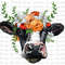 Floral Crown Holstein Cow Png Sublimation Design, Hand Drawn Cow Png, Holstein Portrait Png, Holstein Png, Floral Cow,Digital Downloads.jpg