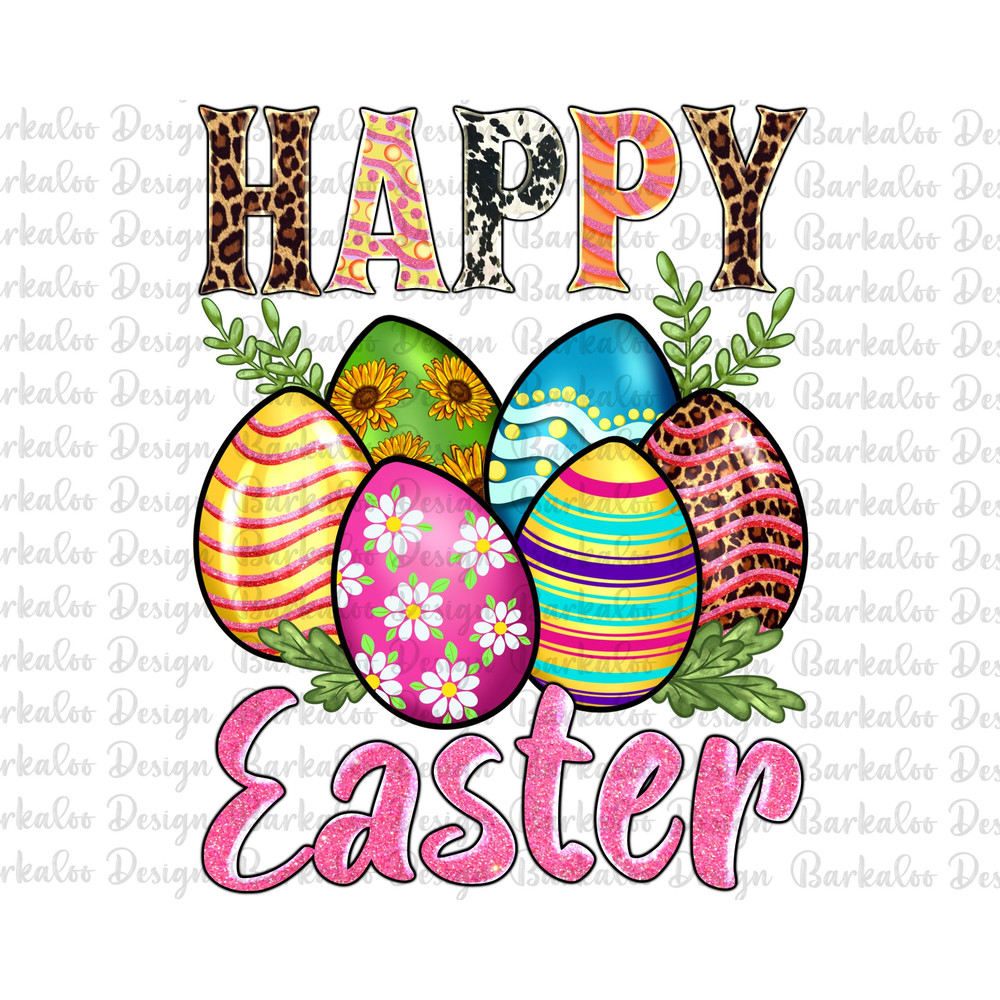 Happy Easter PNG Sublimation Design, Happy Easter Png, Easter Eggs Png, Western Happy Easter Png,Leopard Cowhide Easter Png Design Download.jpg