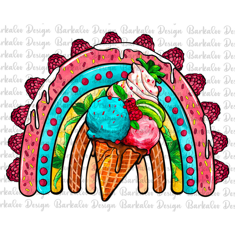 Ice Cream Rainbow Png Sublimation Design, Ice Cream Png, Sweet Rainbow Png, Ice Cream Clipart, Hand Drawn I ce Cream Rainbow Png Downloads.jpg