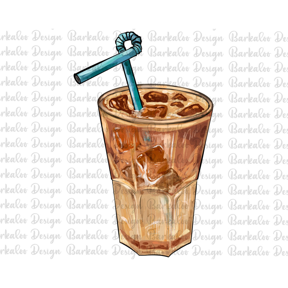 Iced Latte Png Sublimation Design, Hand Drawn Iced Coffee Png, Watercolor Iced Latte Png, Coffee Lover Clipart, Beverage Png Downloads.jpg