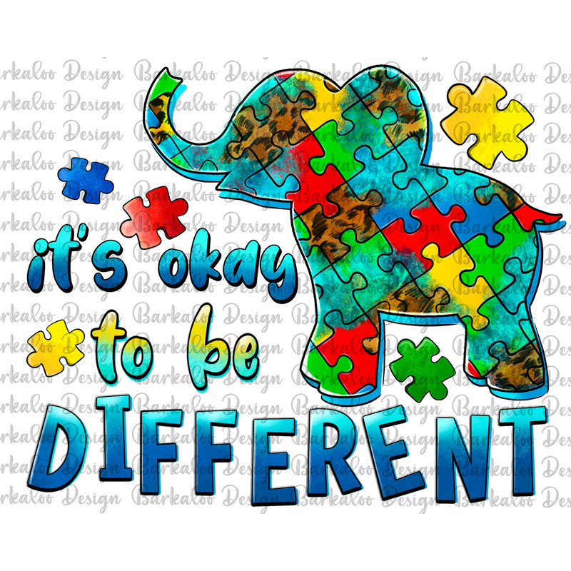 It's Okay To Be Different Elephant Autism Awareness Png Sublimation Design, Autism Elephant Png, Autism Puzzle Png, Autism Png Downloads.jpg