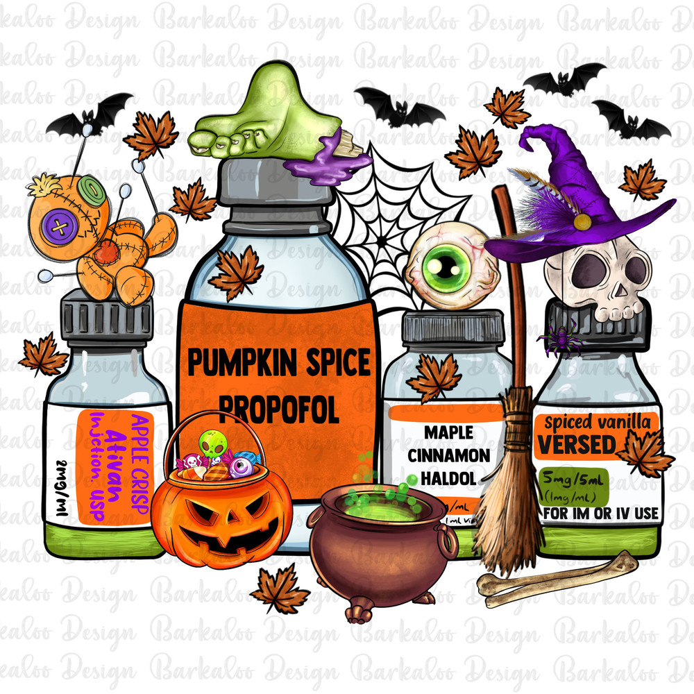 Pumpkin spice propofol ativan versed haldol Halloween Nurse png, Happy Halloween png, Nurse png, Halloween png, sublimate designs download.jpg