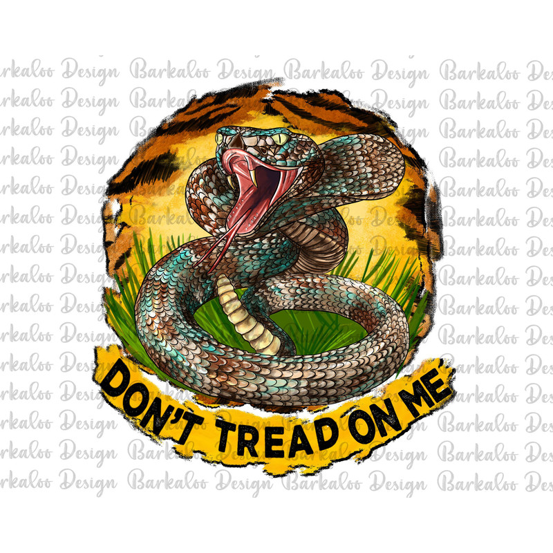 Rattlesnake Don't Tread On Me Png, Hand Drawn Rattlesnake Png, Rattlesnake With Tiger Background Png, Poison Snake Png, Digital Download.jpg