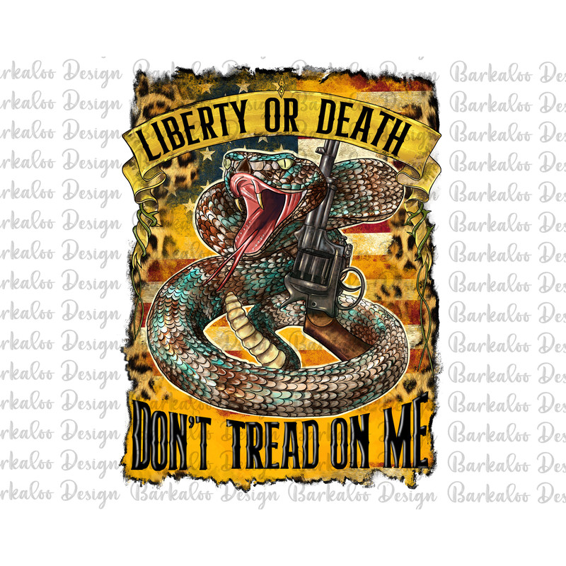 Rattlesnake Liberty Or Death Don't Tread On Me Png Sublimation Design, Rattlesnake With Gun Png, USA Flag Rattlesnake Png, Digital Download.jpg