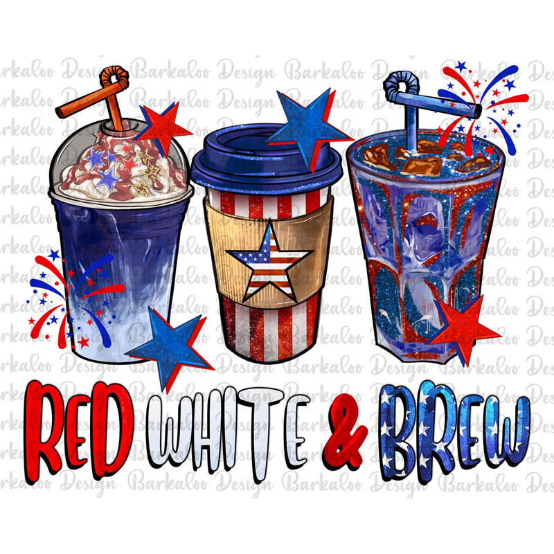 Red White & Brew Coffee Png Sublimation Design, Usa Flag Coffee Png, Western Coffee Png, Coffee Lovers Png, American Stars Png, Download.jpg