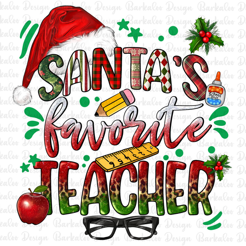 Santa's favorite Teacher png sublimation design download, Merry Christmas png, Happy New Year png, Teacher png, sublimate designs download.jpg