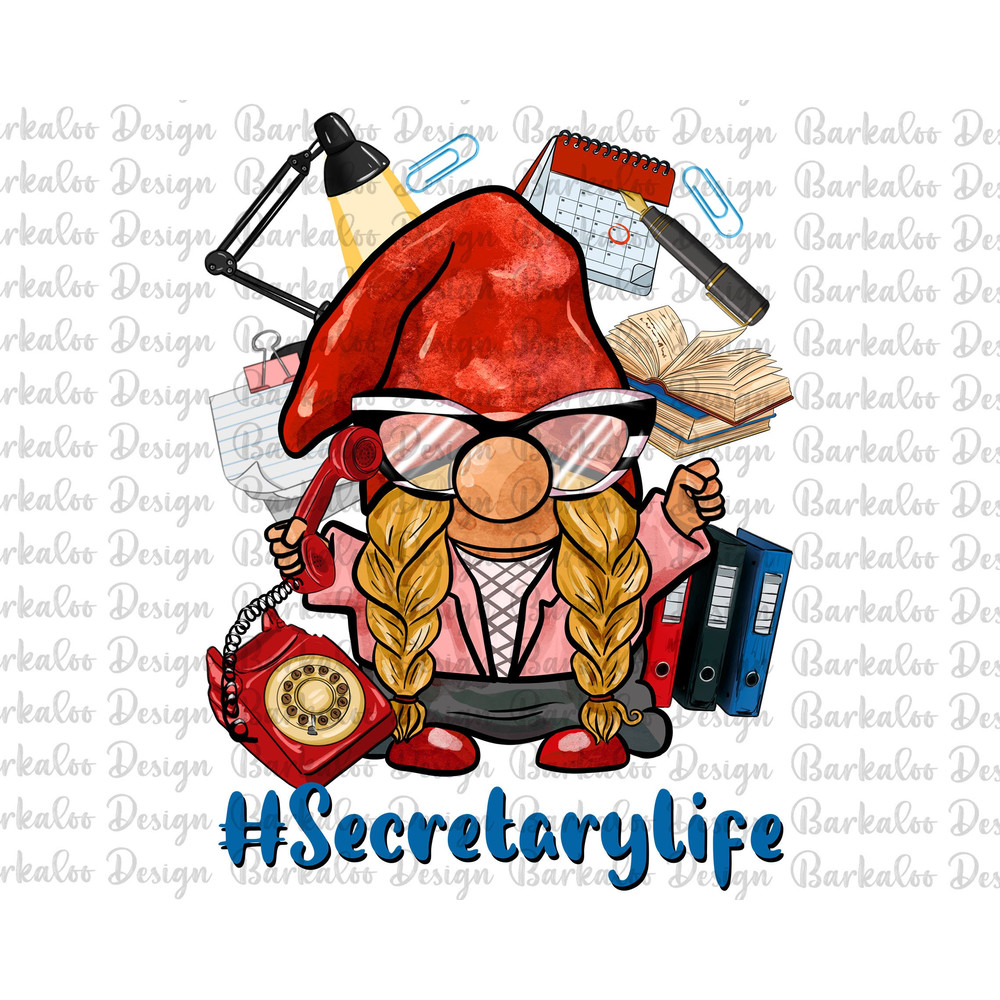 Secretary Life Gnome Png Sublimation Design, Hand Drawn Gnome Png, Gnome Clipart, Secretary Gnome Png, Secretary Life Png, Digital Download.jpg