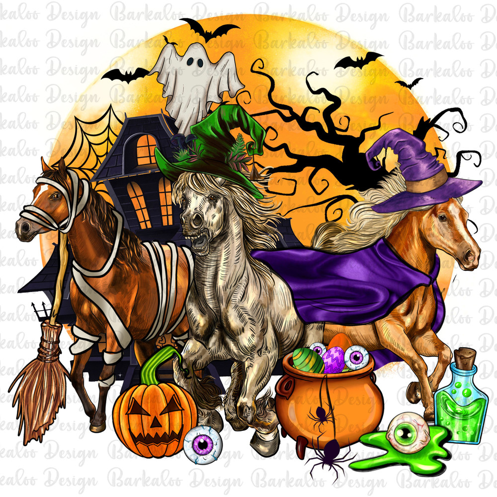 Spooky horses Halloween png sublimation design download, Happy Halloween png, Halloween png, spooky vibes png, sublimate designs download.jpg
