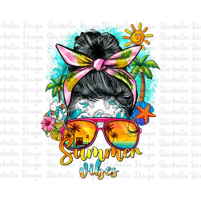 Summer Vibes Messy Bun Png Sublimation Design, Summer Vibes Png, Summer Png, Summer Clipart, Beach Png, Sun Glasses Png, Digital Download.jpg