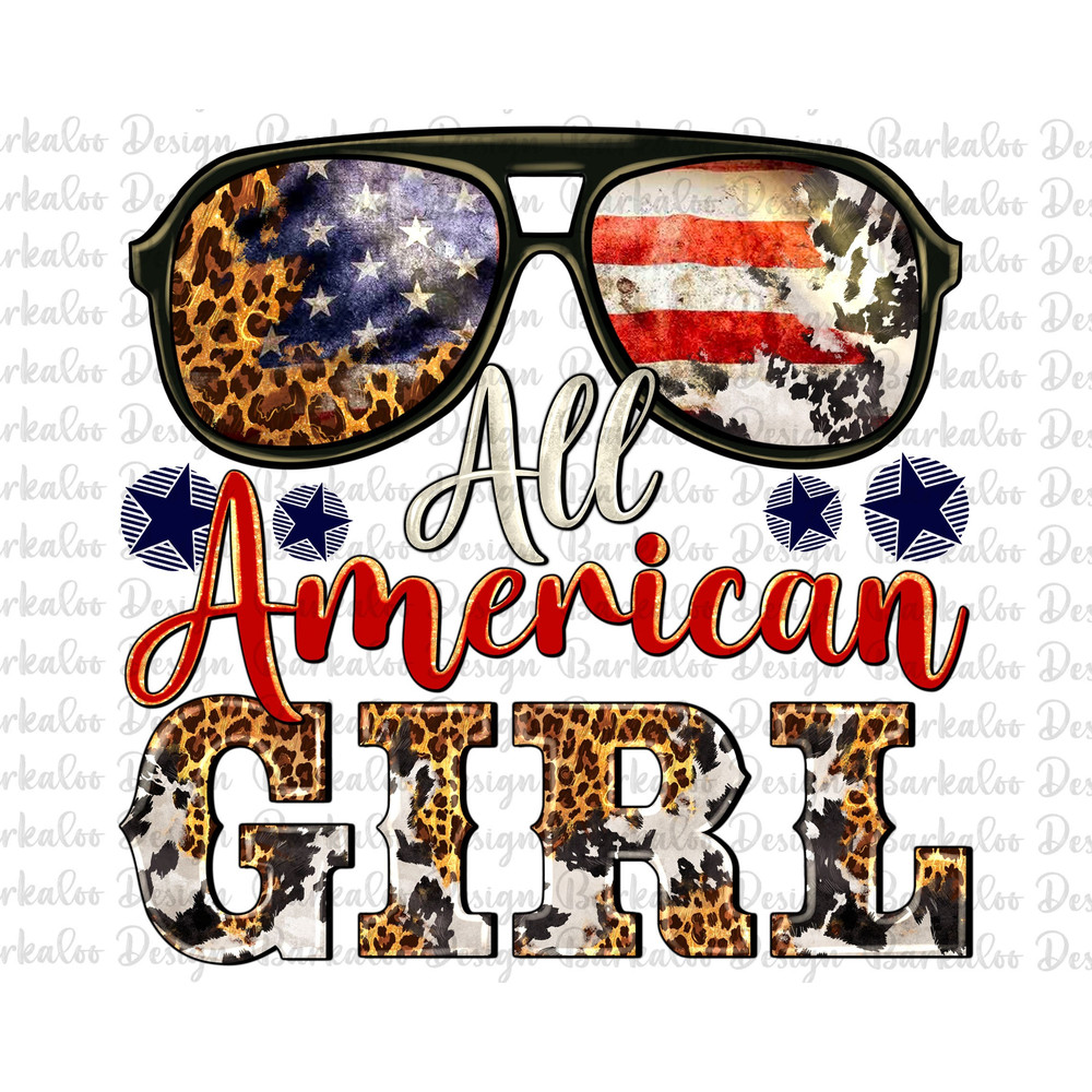 Western All American Girl Sunglasses Png Sublimation Design, Leopard Cowhide American Girl Png, 4th Of July Png, USA Png, Digital Download.jpg
