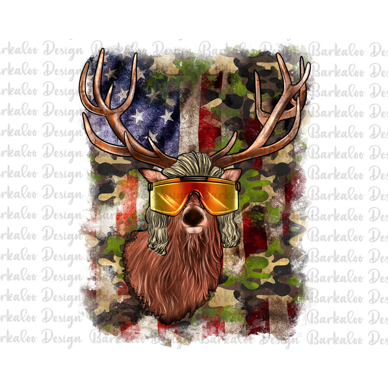 Western American Flag Background And Mullet Deer Png, Mullet Deer Png Sublimation Design, 4th Of July Png, Camo USA Deer Png Downloads.jpg