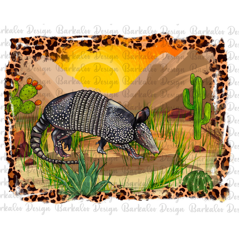 Western Armadillo Background Png Sublimation Design, Leopard Frame Armadillo Background Png, Armadillo Png, Texas Armadillo Png Downloads.jpg