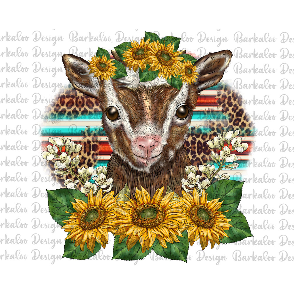 Western Baby Boer Goat Png Sublimation Design, Serape Png, Western Goat Png, Leopard Goat Png, Western Design Sublimation Png Downloads.jpg
