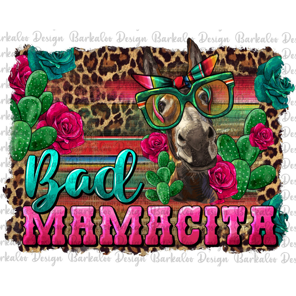 Western Bad Ass Mamacita Donkey Png Sublimation Design, Mamacita Png, Cinco De Mayo Png, Serape Background Mamacita Dokey Png Downloads.jpg