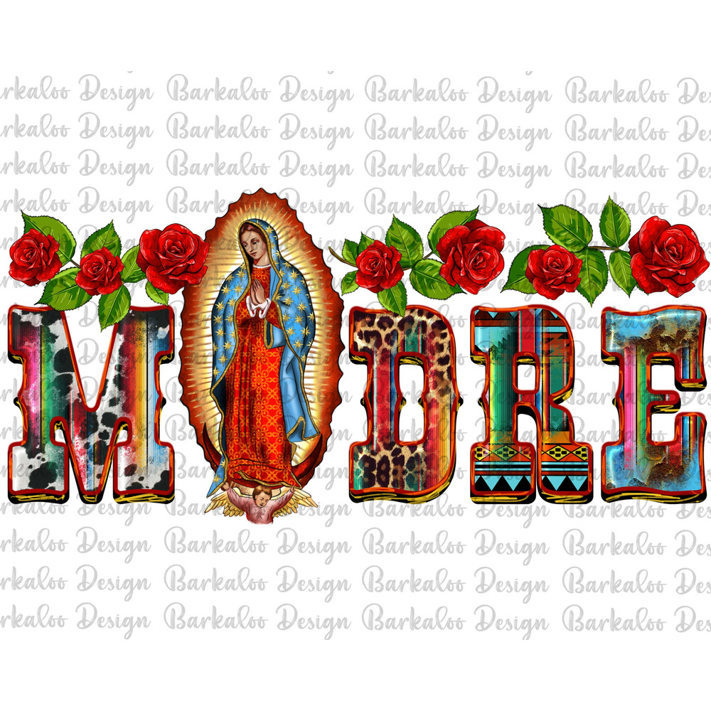 Western Madre Lady Of Guadalupe PNG Sublimation Design, Madre Virgin Mary Png, Lady Of Guadalupe Png,Leopard Serape Madre Png Downloads.jpg