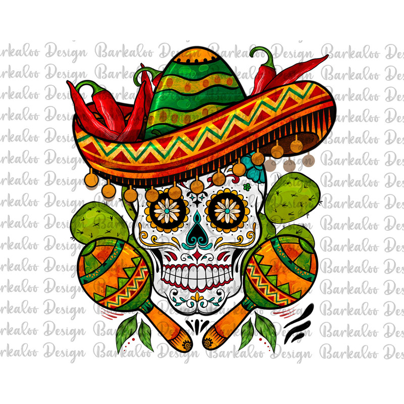 Western Mexica Fiesta Skull With Sombrero Png Sublimation Design, Cinco De Mayo Png,Sombrero Png,Sombrero Clipart,Mexican Hat Png Downloads.jpg