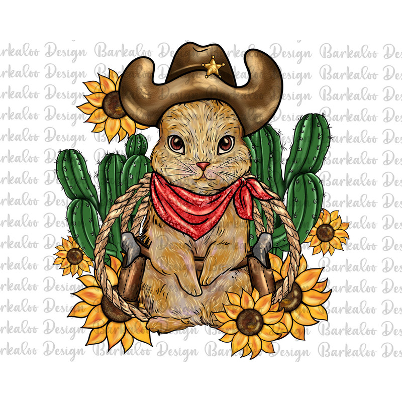 Western Rabbit Cactus Sunflowers PNG Sublimation Design, Western Cactus Png, Bunny Sublimation Png, Rabbit Png, Western Bunny Png Downloads.jpg