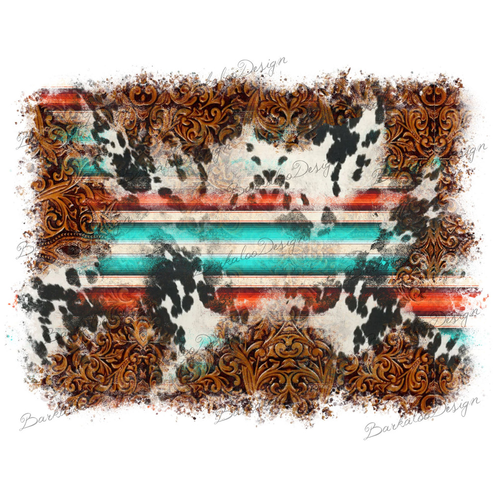 Western Serape Cowhide Leather Background PNG Sublimation Design, Western Background Png, Serape Png, Western Cowhide Png, Digital Download.jpg
