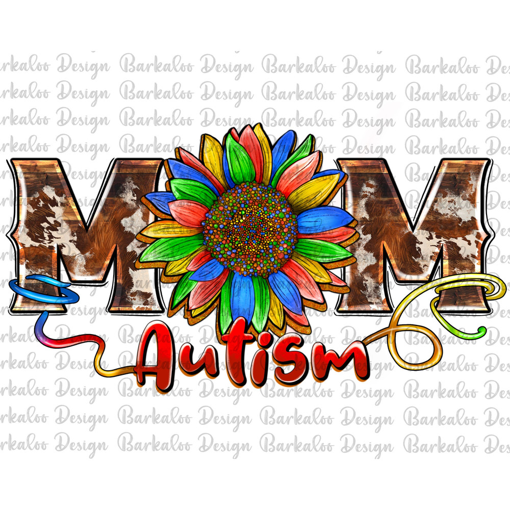 Western Sunflower Mom Autism PNG Sublimation Design, Autism Awareness Png, Mom Autism PNG, Cowhide Mom Autism Png, Digital Download.jpg