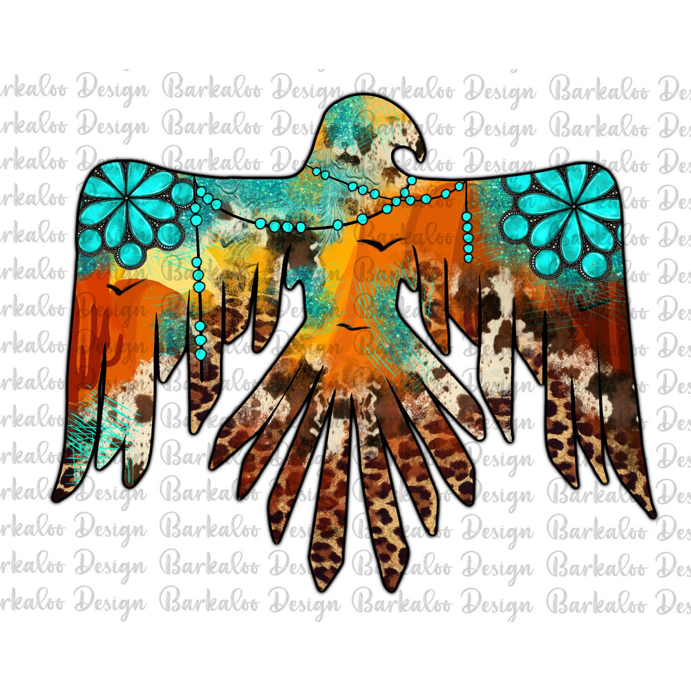 Western Thunderbird Gemstone PNG Sublimation Design, Western Design Png, Thunderbird Png, Gemstone Png, Cowhide Thunderbird Png Downloads.jpg