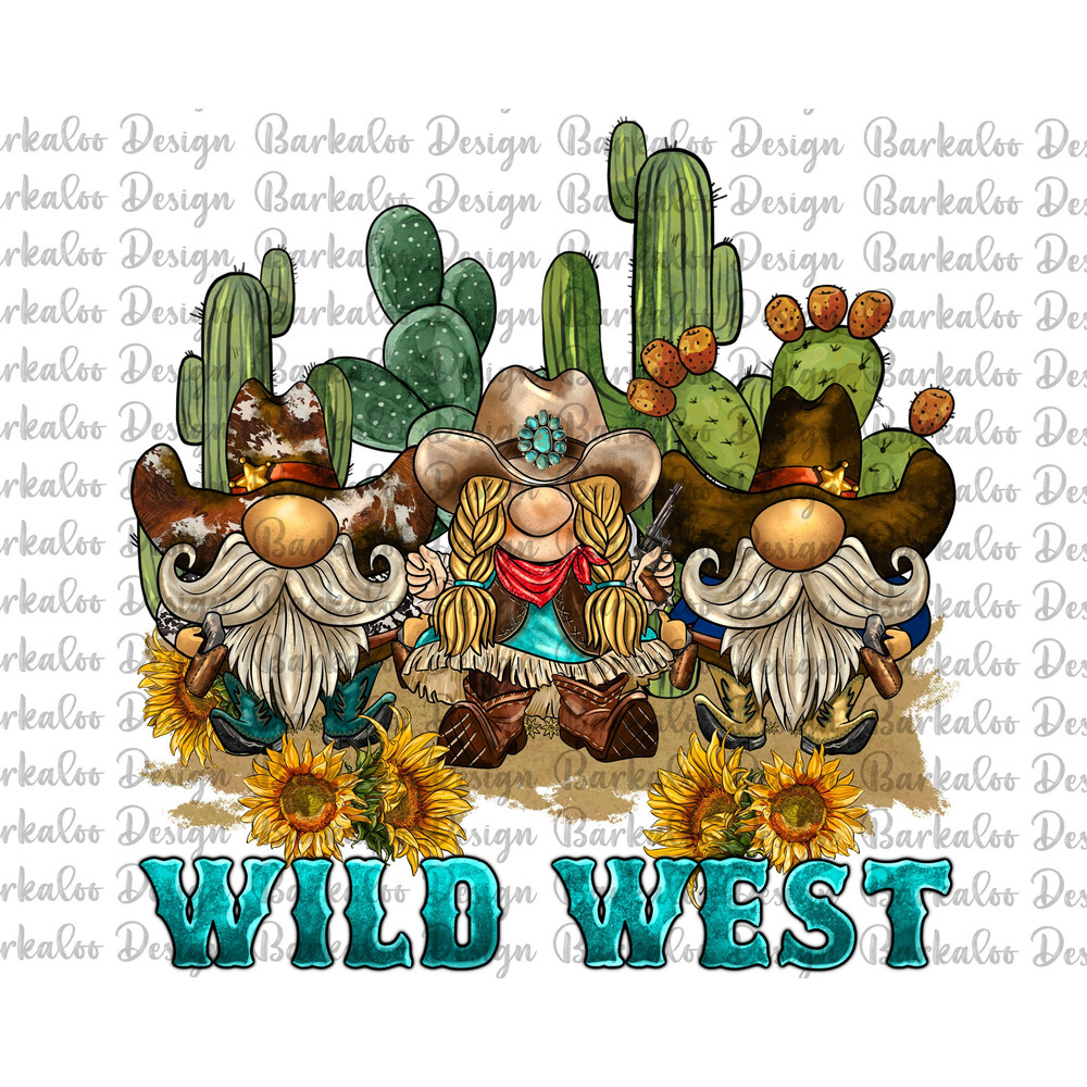Wild West Gnomes Png Sublimation Design, Gnomes With Cactus Png, Cowboy Gnomes Png, Cowboy Hat Gnomes Png, Gnomes Png, Digital Download.jpg