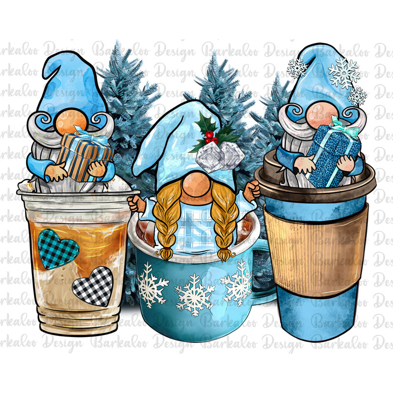 Winter Coffee Gnome Png Sublimation Design, Gnome Png, Coffee Lovers Png, Gnomes With Coffee Cups Png, Winter Coffee Png, Digital Download.jpg