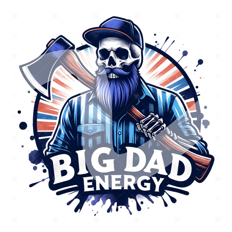 Big Dad Energy PNG, Funny Fathers Day Sublimation Design, Skeleton Clipart, Dad Joke Tshirt Design, Dad UV DTF Transfer, Mug, Tumbler.jpg