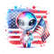 Cute Patriotic Alien Clipart, Funny 4th of July Sublimation Design, Legal Alien PNG, American Flag DTF Design, Red White and Blue Printable.jpg