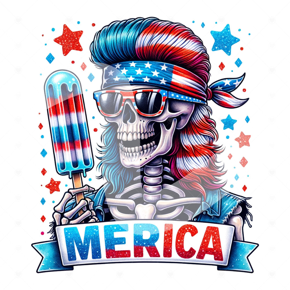 Fourth of July Skeleton Clipart, Funny Merica PNG, Snarky Skeleton Sublimation Design, 4th of July DTF Transfer File, Trendy Freedom Shirt.jpg