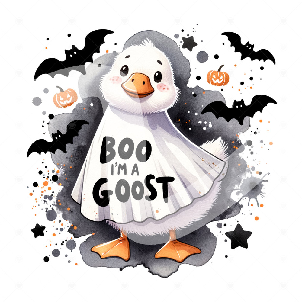 Funny Halloween Goose PNG, Boo I'm A Goost Clipart, Ghost Goose Sublimation PNG, Silly Goose Uv DTF Transfer File, Cute Fall Tshirt Design.jpg