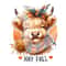 Hay Fall Highland Cow PNG, Cute Heifer Cow Sublimation Design, Halloween DTF Transfer, Autumn Cow Tshirt Clipart, Tumbler Wrap, Mug, Sticker.jpg