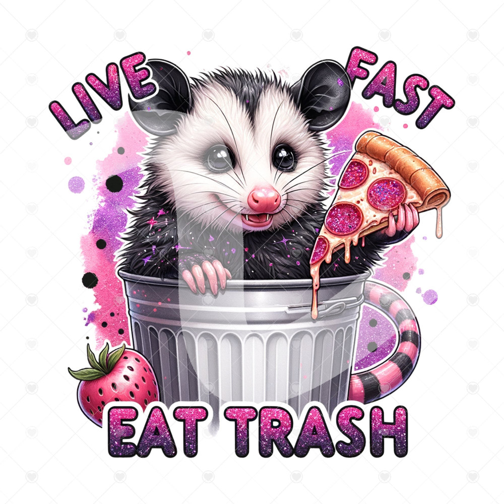 Live Fast Eat Trash PNG, Funny Opossum Clipart, Stay Trashy Png, Trash Panda PNG, Sarcastic Png, Sublimation Design, Funny Tshirt Design.jpg