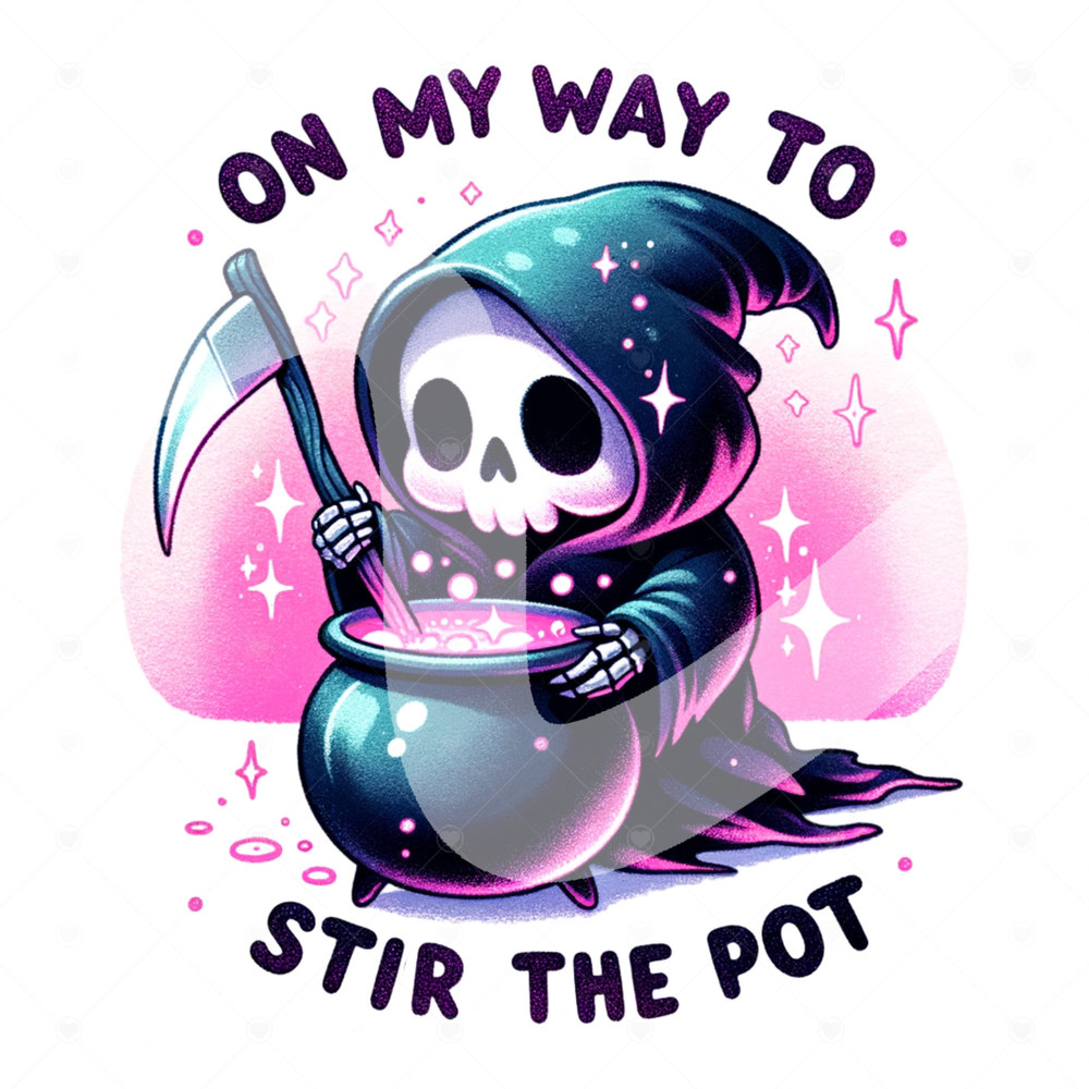 On My Way To Stir The Pot PNG, Digital Design Download, Snarky Skeleton Sublimation PNG, Trendy Tshirt Design, Funny Sarcastic Clipart.jpg