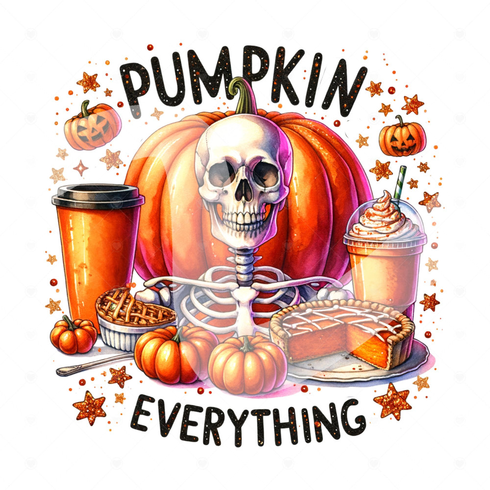 Pumpkin Everything PNG, Fall Skeleton Clipart, Pumpkin Spice Shirt Sublimation Design, Halloween DTF Transfer, Spooky Season Sublimate, Mug.jpg